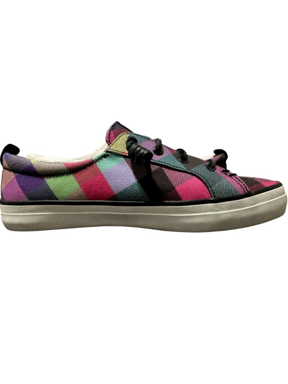 Sperry Women's Slip-On Crest Vibe Gingham Sneaker Sz 9 Multicolor Plaid Preppy - Picture 3 of 11